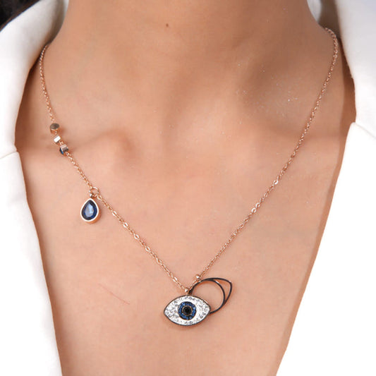 Iconic Evil Eye Necklace 18k Rose Gold Plated