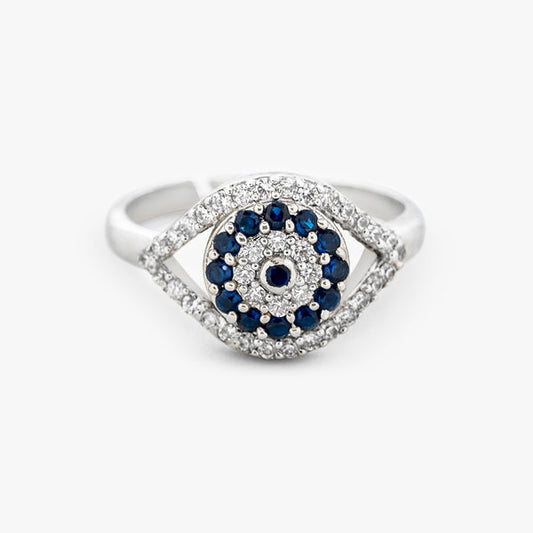 925 Silver Blue Evil Eye Ring