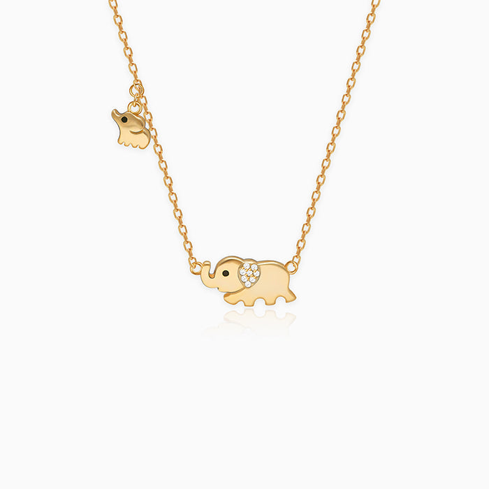 18k Gold Plating  Elephant Charm Necklace