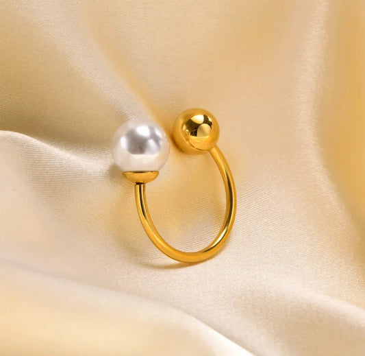 Unique Style Pearl Open Ring