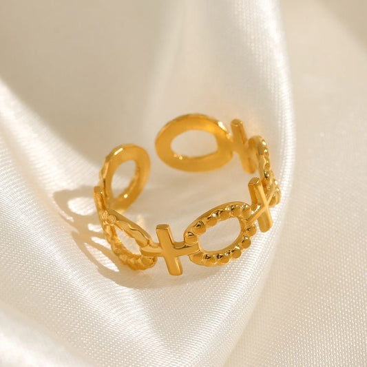 Cross Ring 18k Gold Plated