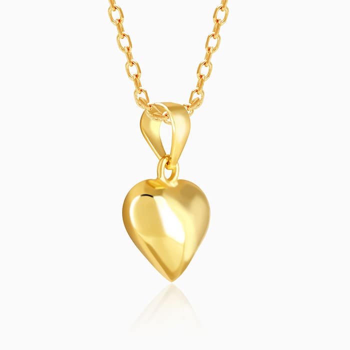18k Gold Plating  Classic Heart Pendant with Link Chain