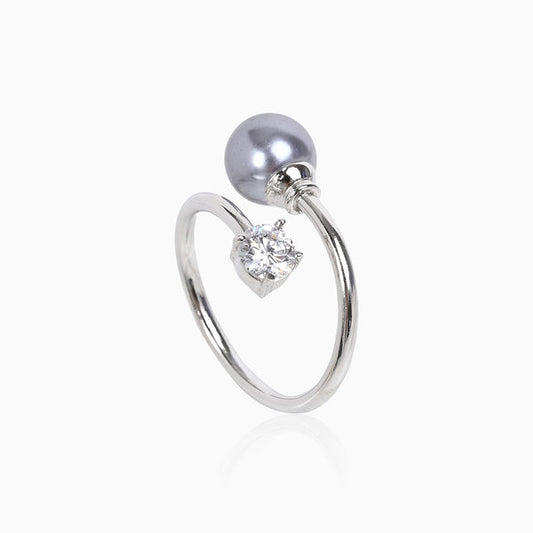 KAALI 925 Silver Grey Pearl Ring