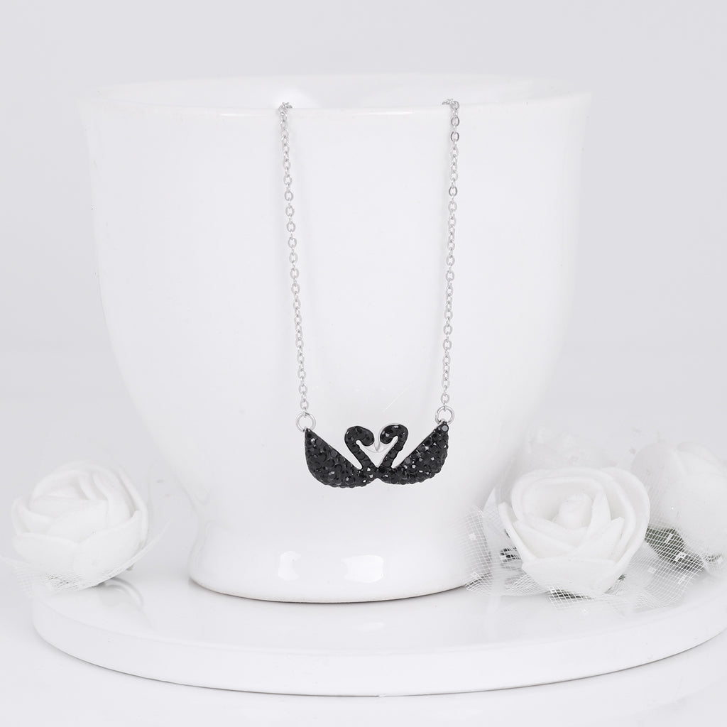 925 Silver Black Swan Necklace