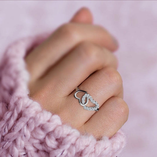 925 Silver Linked Heart Ring