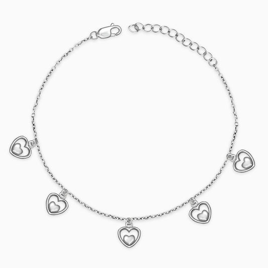 Silver Tiny Heart Charm Bracelet